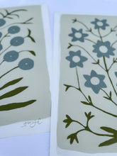 Load image into Gallery viewer, Pair of Cottage Botanicals in Slate Blue (PRINT)
